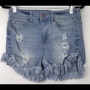 Celebrity Pink The Iconic Jean Shorts Size 3/26 Blue Cuffed High Rise Distressed